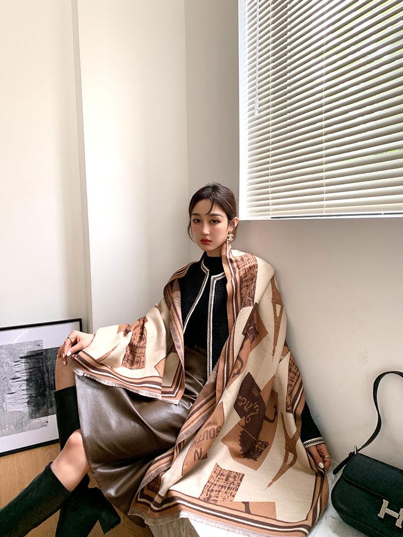 Street Geometric Imitation Cashmere Shawl Scarf Women - melvincucci