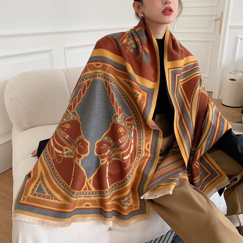 Street Geometric Imitation Cashmere Shawl Scarf Women - melvincucci