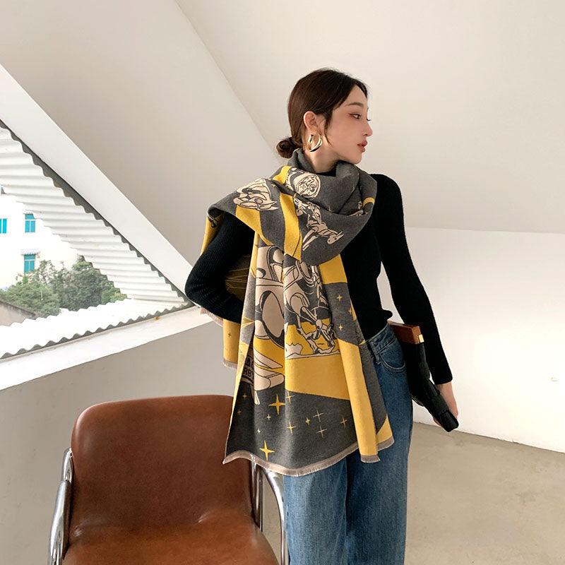 Street Geometric Imitation Cashmere Shawl Scarf Women - melvincucci