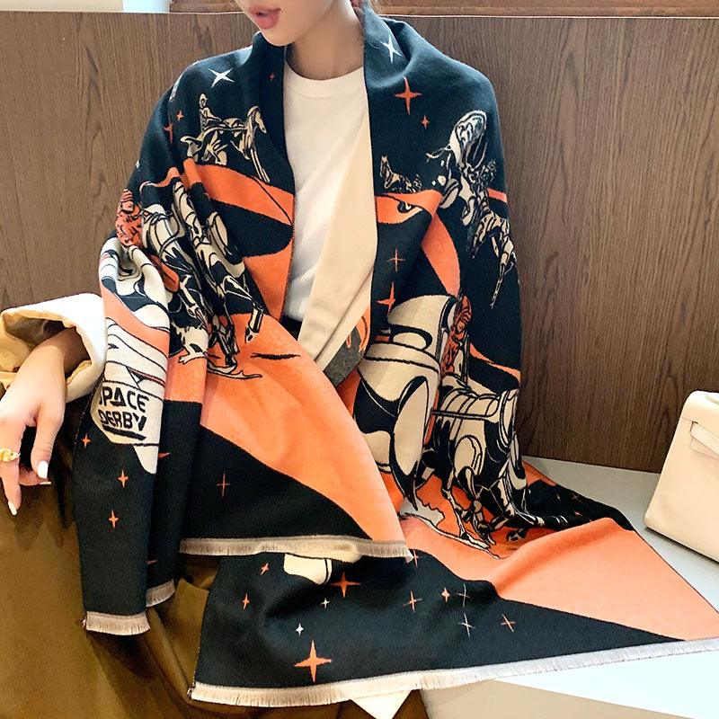 Street Geometric Imitation Cashmere Shawl Scarf Women - melvincucci