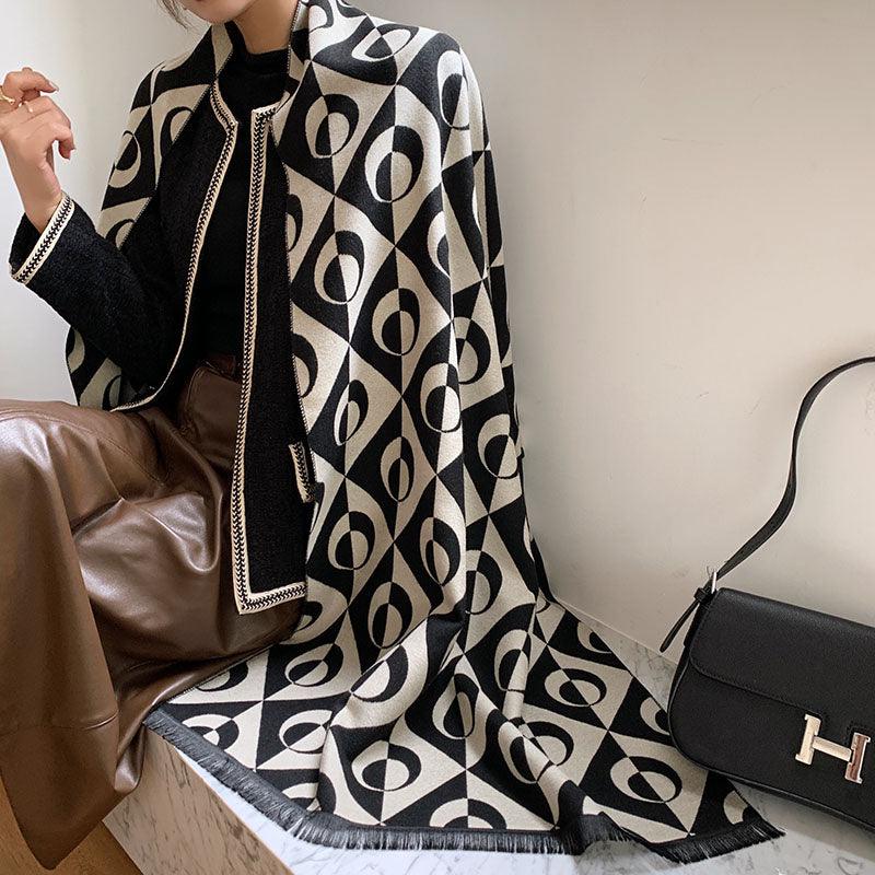 Street Geometric Imitation Cashmere Shawl Scarf Women - melvincucci