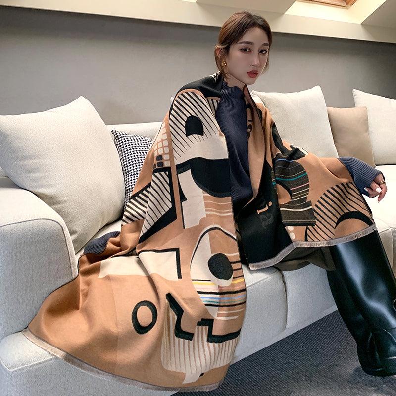 Street Geometric Imitation Cashmere Shawl Scarf Women - melvincucci