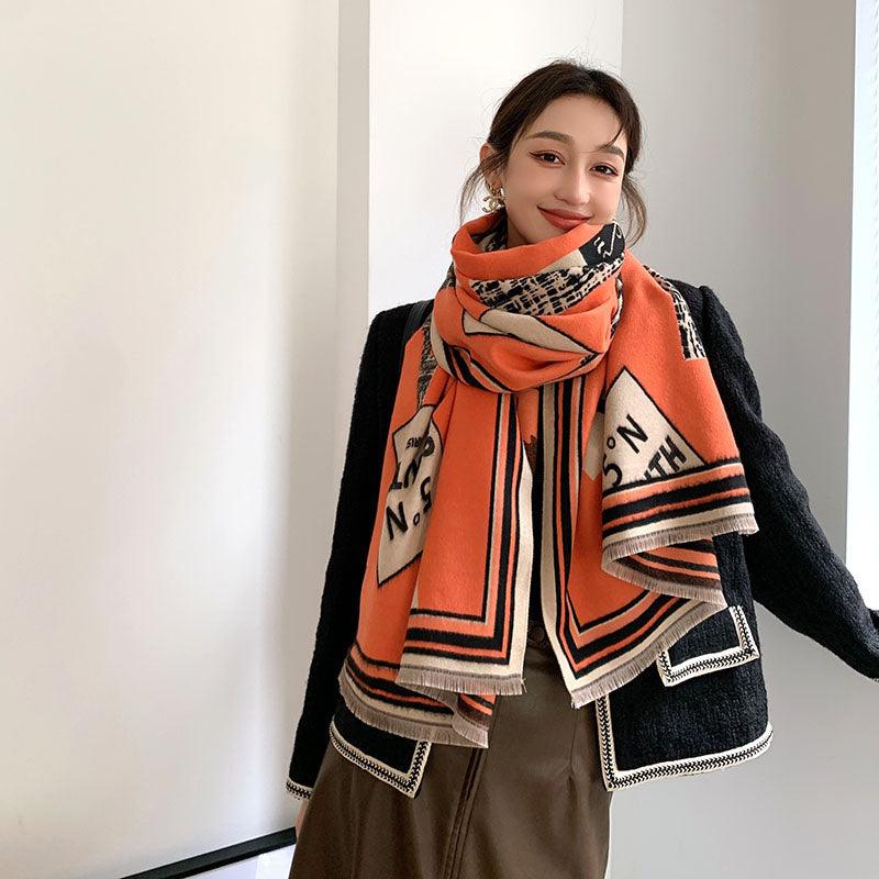 Street Geometric Imitation Cashmere Shawl Scarf Women - melvincucci