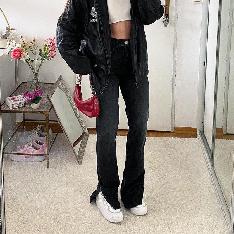 Street High Waist Slimming Denim Trousers Women - melvincucci