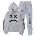 Street hooded crew neck sweater plus fleece suit - melvincucci