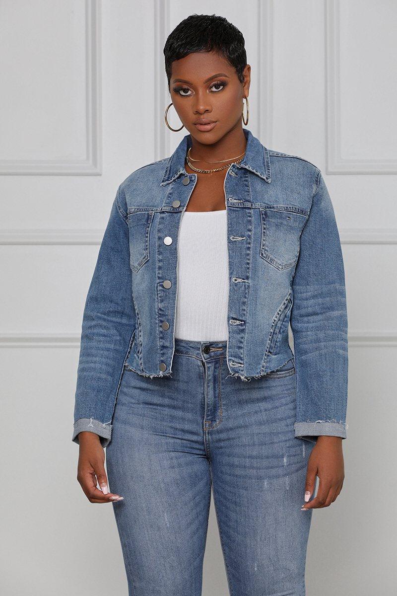 Stretch Denim Jacket Women Slim Short Jacket - melvincucci
