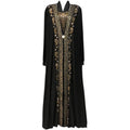 Striped Gold Powder Dubai Middle East Islamic Ladies Robe African Ladies Dress - melvincucci