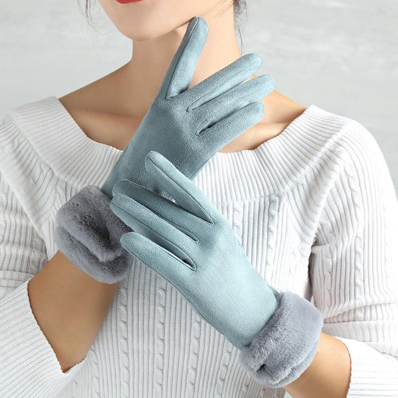 Suede Glove Warm Finger Gloves - melvincucci