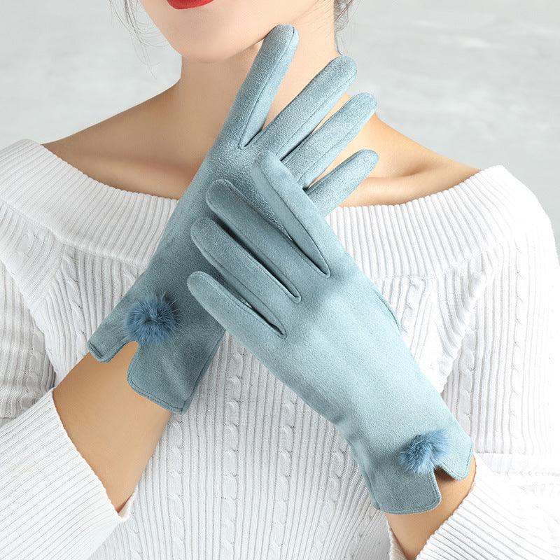 Suede Glove Warm Finger Gloves - melvincucci