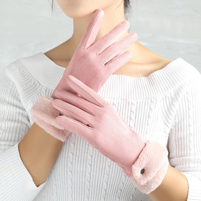 Suede Glove Warm Finger Gloves - melvincucci