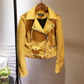 Suede leather women motorcycle leather plush fleece jacket - melvincucci