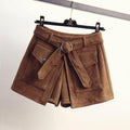 Suede shorts women slim pants - melvincucci
