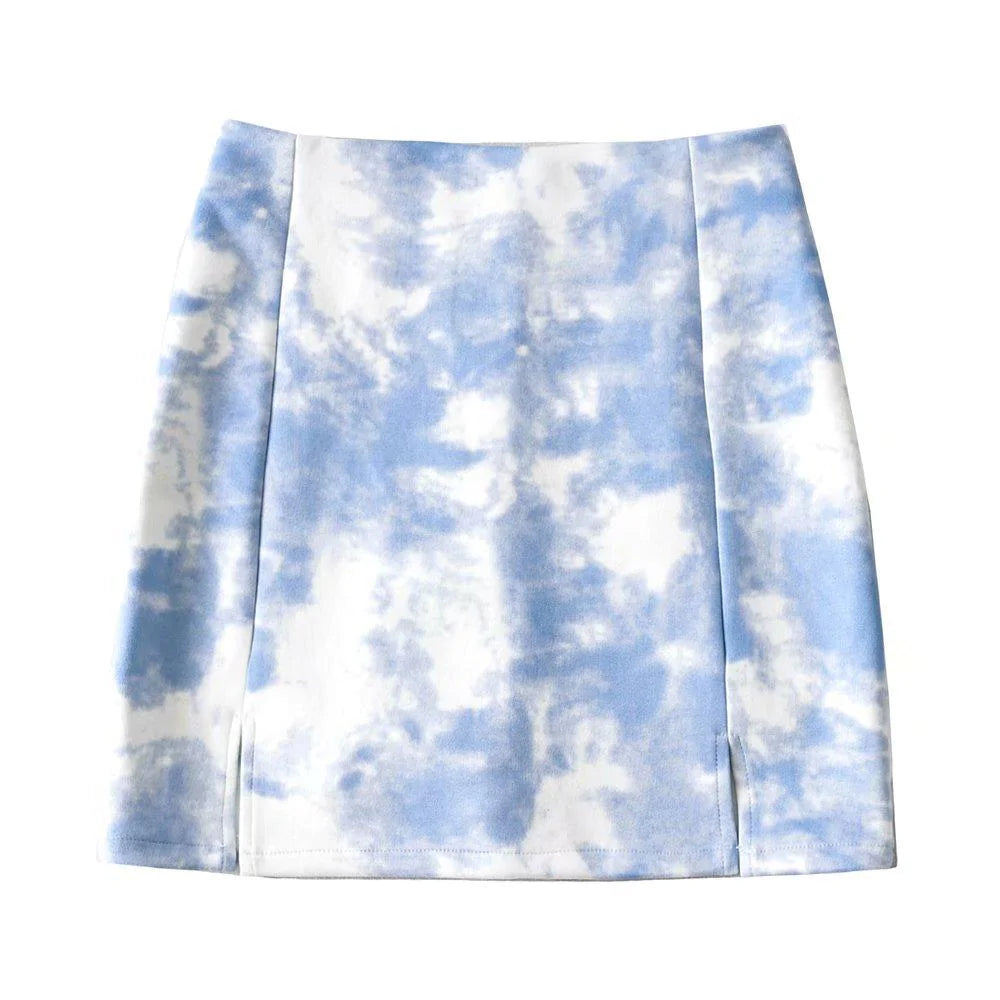 Suede Tie-Dye Skirt Women - melvincucci