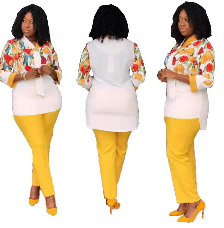 Suit Women African Popular Cross Scarf Print Plus Size Suit Women - melvincucci