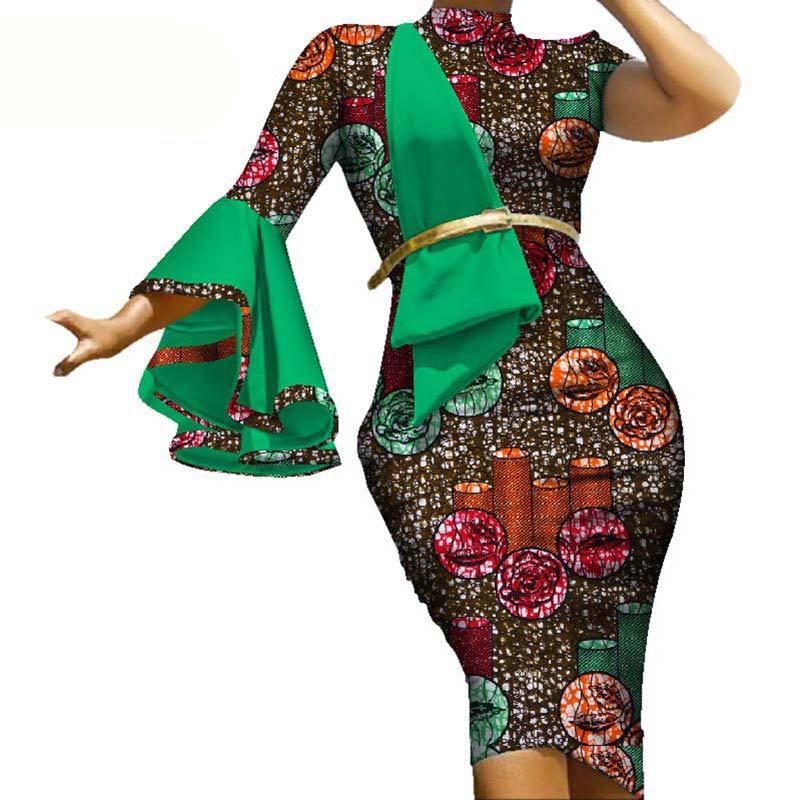 Summer African Dress Ruffle Mid Skirt - melvincucci