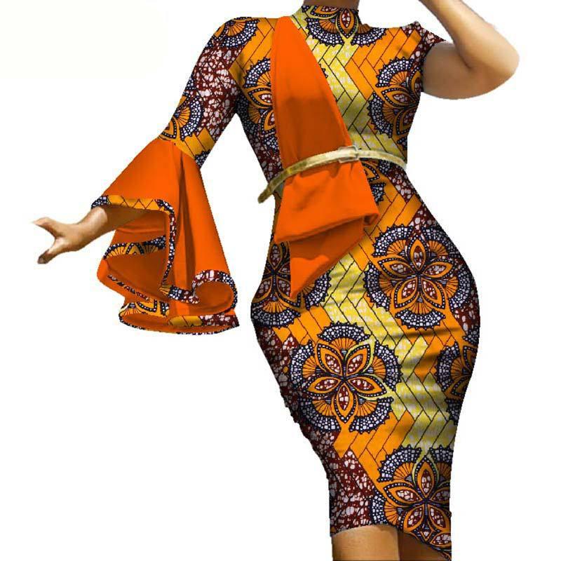 Summer African Dress Ruffle Mid Skirt - melvincucci