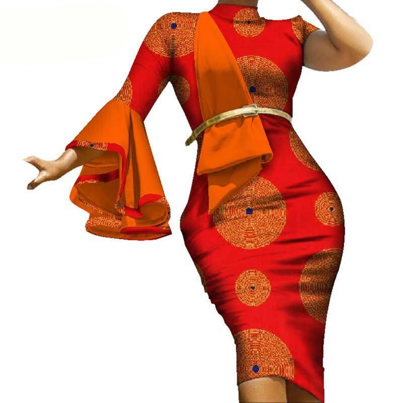 Summer African Dress Ruffle Mid Skirt - melvincucci