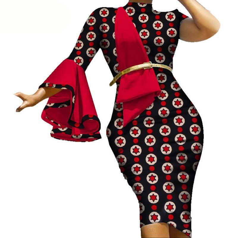 Summer African Dress Ruffle Mid Skirt - melvincucci