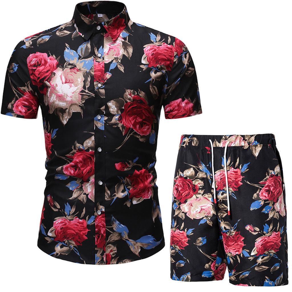 Summer Men's Casual Suit Korean Style Slim Short-Sleeved Shirt Men's Beachwear - melvincucci
