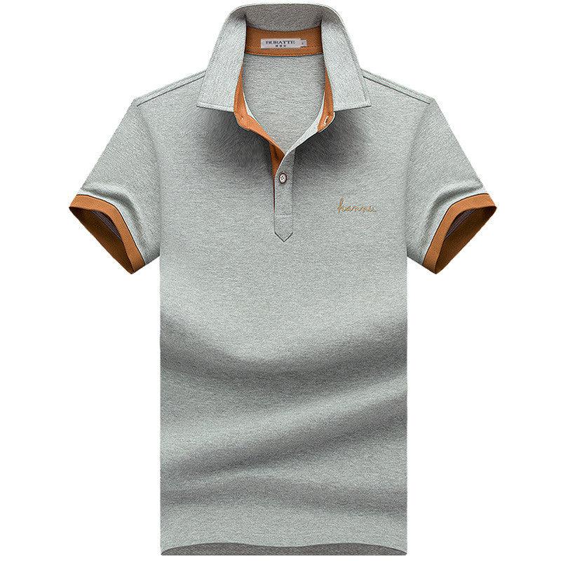 Summer Men''s Short Sleeve T-Shirt Cotton Lapel Polo Men''s Fashion Men''s Half Sleeve Business Collar T-Shirt - melvincucci
