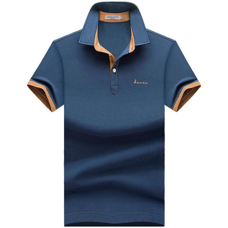 Summer Men''s Short Sleeve T-Shirt Cotton Lapel Polo Men''s Fashion Men''s Half Sleeve Business Collar T-Shirt - melvincucci
