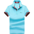 Summer Men''s Short Sleeve T-Shirt Cotton Lapel Polo Men''s Fashion Men''s Half Sleeve Business Collar T-Shirt - melvincucci