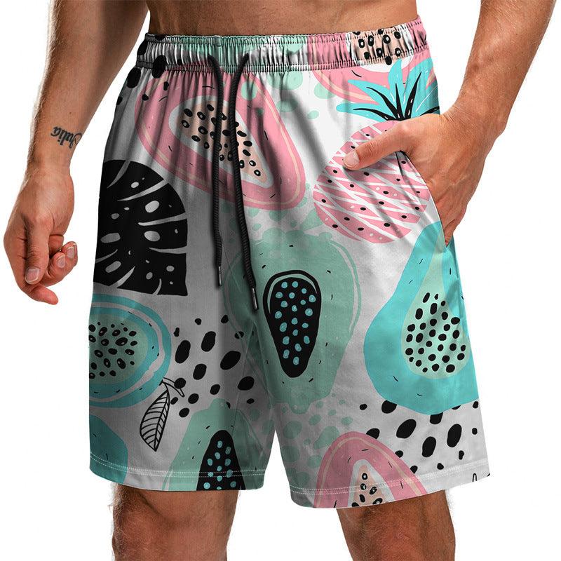 Summer New Leaf Series 3D Printed Shorts Loose Beach Pants Fashion Casual Shorts Men - melvincucci