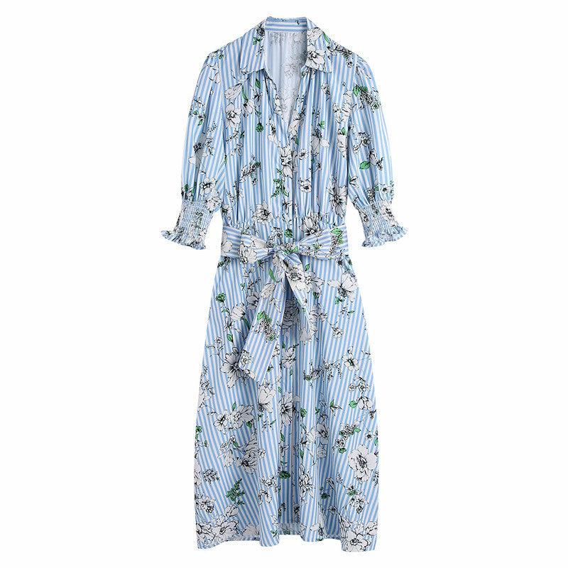 Summer New Style Printed Shirt Dress - melvincucci