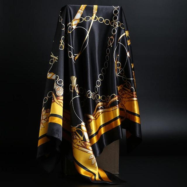 Summer Silk Scarf Women Leopard Print Foulard Square Shawl - melvincucci