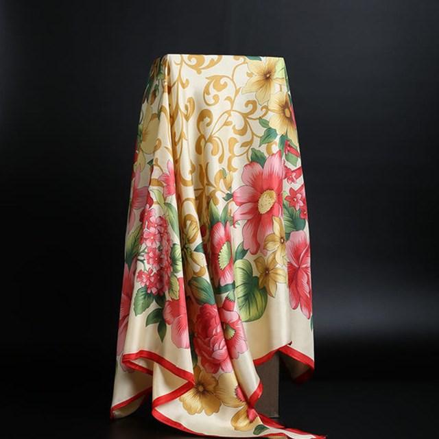 Summer Silk Scarf Women Leopard Print Foulard Square Shawl - melvincucci