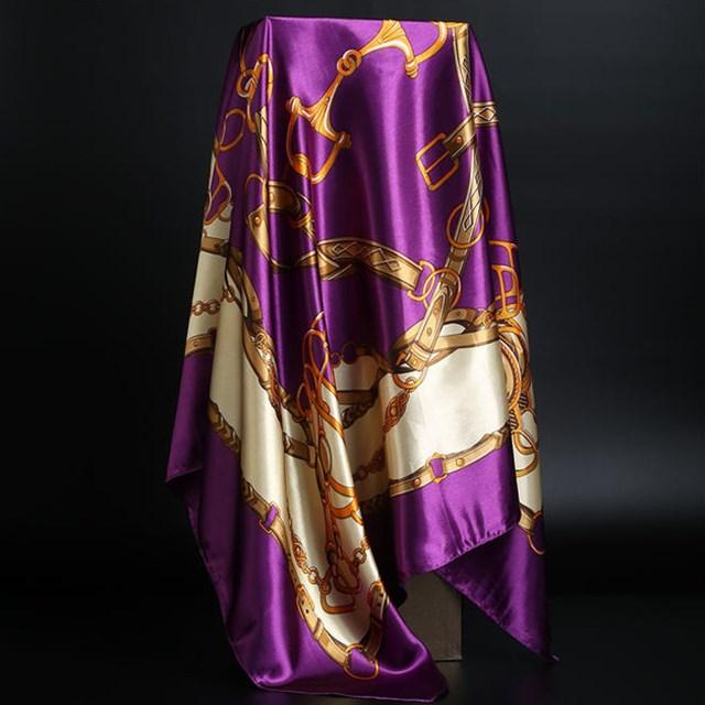 Summer Silk Scarf Women Leopard Print Foulard Square Shawl - melvincucci