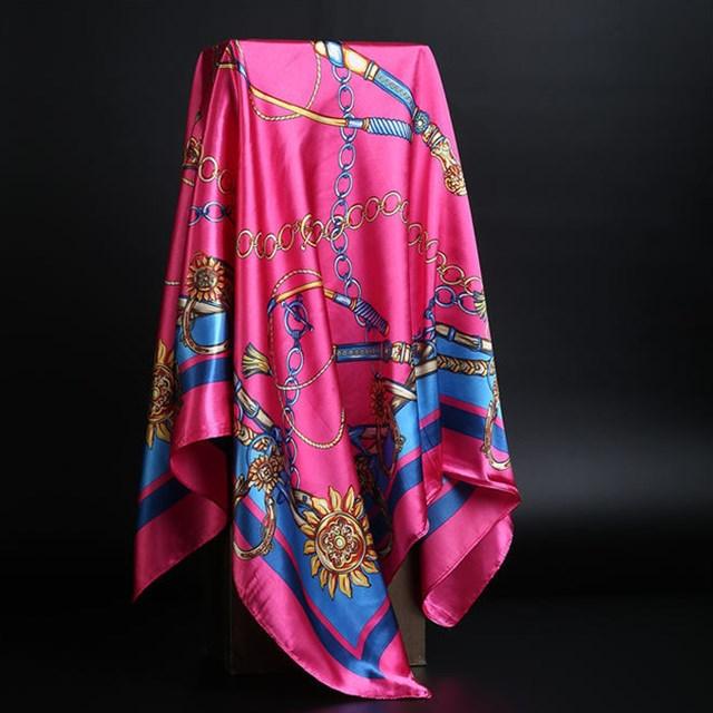 Summer Silk Scarf Women Leopard Print Foulard Square Shawl - melvincucci