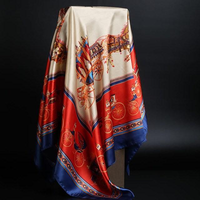 Summer Silk Scarf Women Leopard Print Foulard Square Shawl - melvincucci