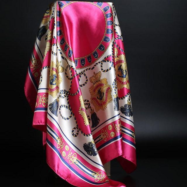 Summer Silk Scarf Women Leopard Print Foulard Square Shawl - melvincucci