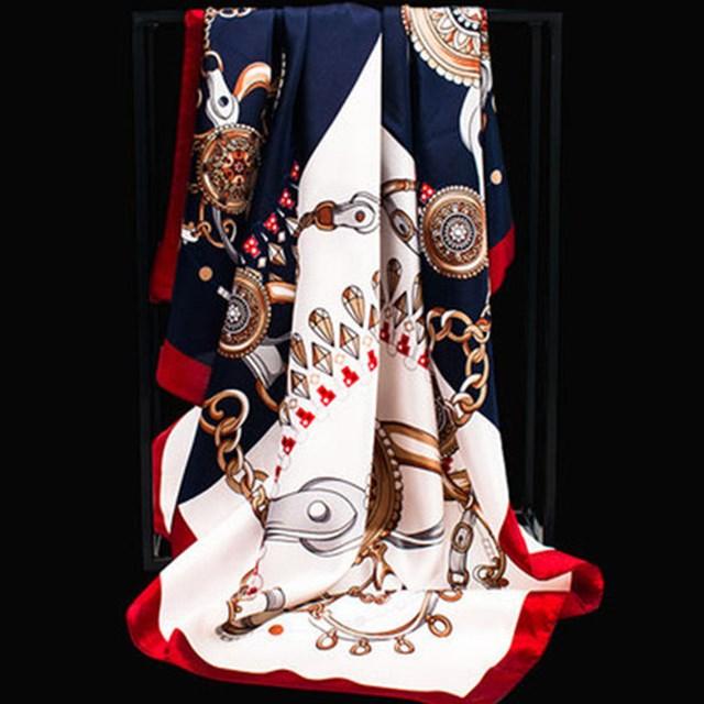 Summer Silk Scarf Women Leopard Print Foulard Square Shawl - melvincucci