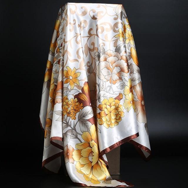 Summer Silk Scarf Women Leopard Print Foulard Square Shawl - melvincucci