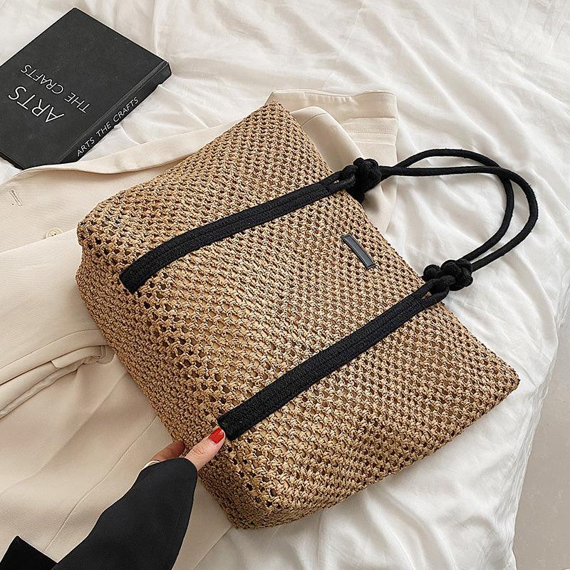 Summer Straw Bags For Women Big Handmade Beach Bags 2022 Rattan Woven Handbags Travel Shopper Casual Resort Style Shoulder Bags - melvincucci