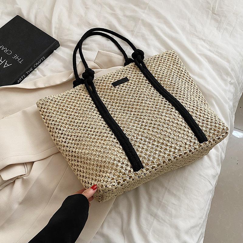 Summer Straw Bags For Women Big Handmade Beach Bags 2022 Rattan Woven Handbags Travel Shopper Casual Resort Style Shoulder Bags - melvincucci