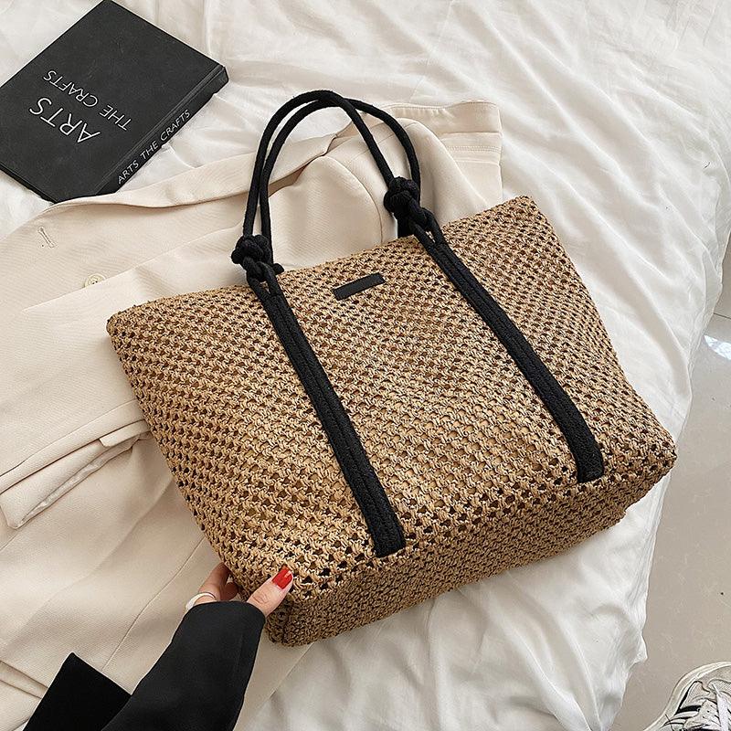 Summer Straw Bags For Women Big Handmade Beach Bags 2022 Rattan Woven Handbags Travel Shopper Casual Resort Style Shoulder Bags - melvincucci