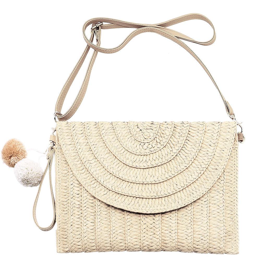Summer Straw Clutch Bags Purses Handmade Woven Handbags Crossbody Bags For Female Beach Travel Women Shoulder Messenger Bags - melvincucci