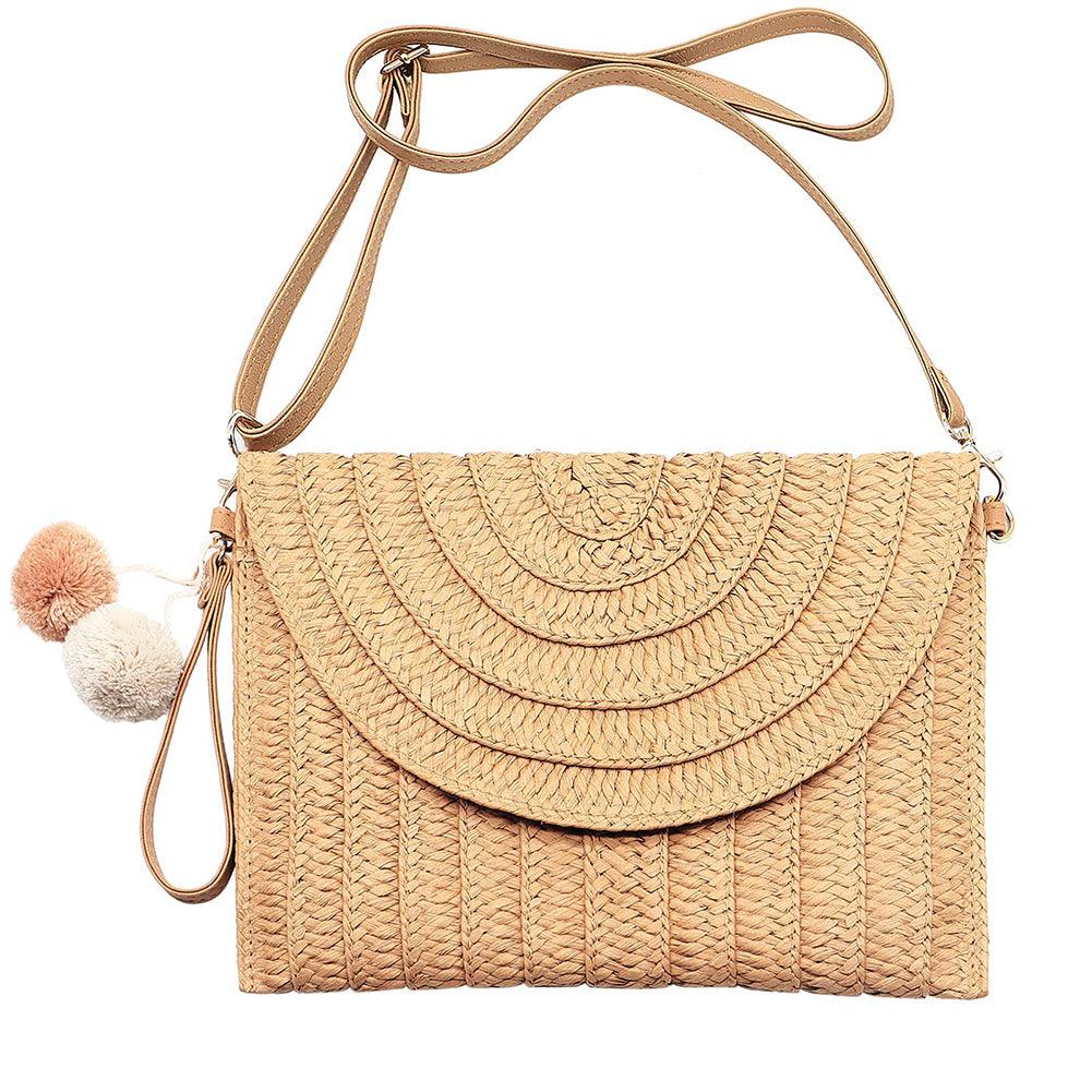Summer Straw Clutch Bags Purses Handmade Woven Handbags Crossbody Bags For Female Beach Travel Women Shoulder Messenger Bags - melvincucci