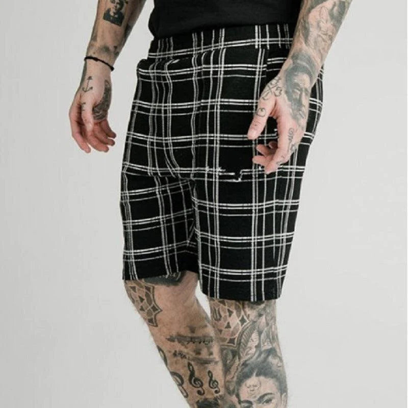 Summer Striped Casual Shorts Straight Leg Cropped Pants Men - melvincucci