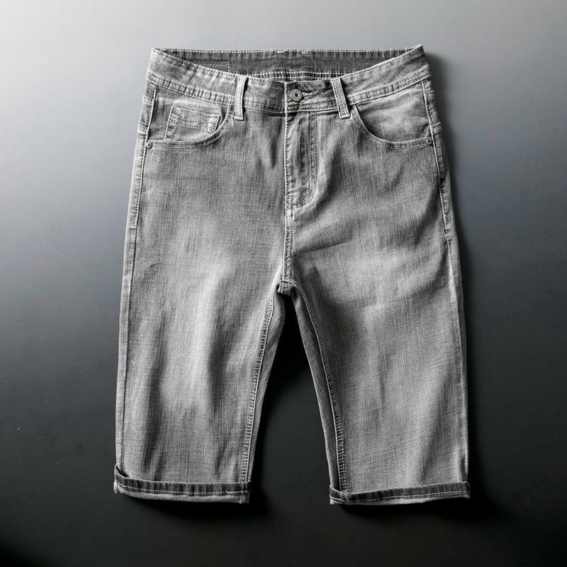 Summer Thin Light Blue High Stretch Denim Shorts Men - melvincucci
