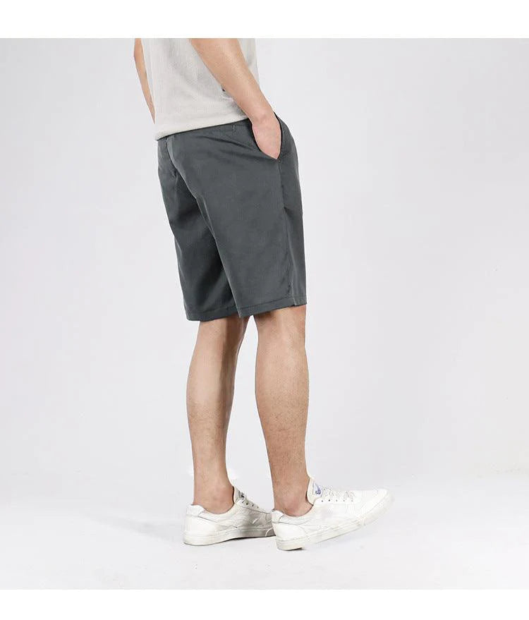 Summer Thin Tencel Suit Shorts Men's Straight Loose Korean Casual Pants Trend Khaki Five-point Pants Men - melvincucci