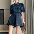 Summer Western Style French Short Sleeve Shorts Suit Women - melvincucci