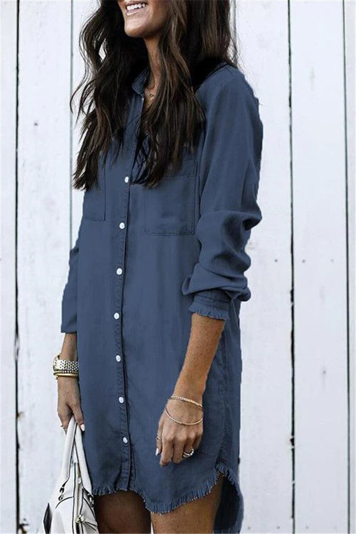 summer women casual Denim dress ladies t shirt dresses - melvincucci