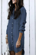 summer women casual Denim dress ladies t shirt dresses - melvincucci