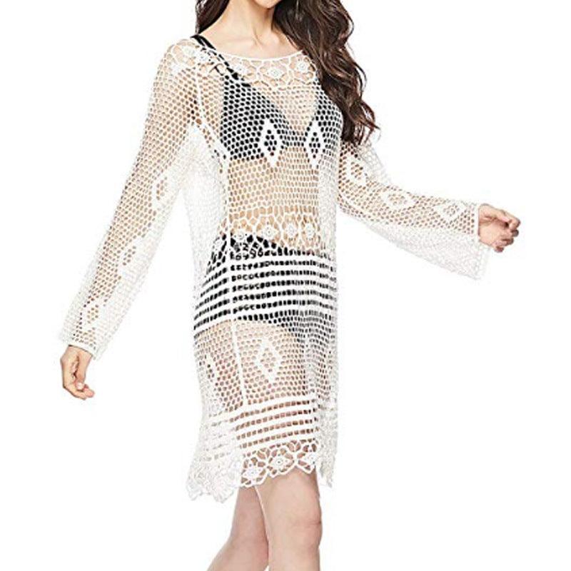 Sweatproof Beachwear Long Sleeve Lace Blouse - melvincucci