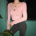 Sweet embroidered little strawberry T-shirt women - melvincucci