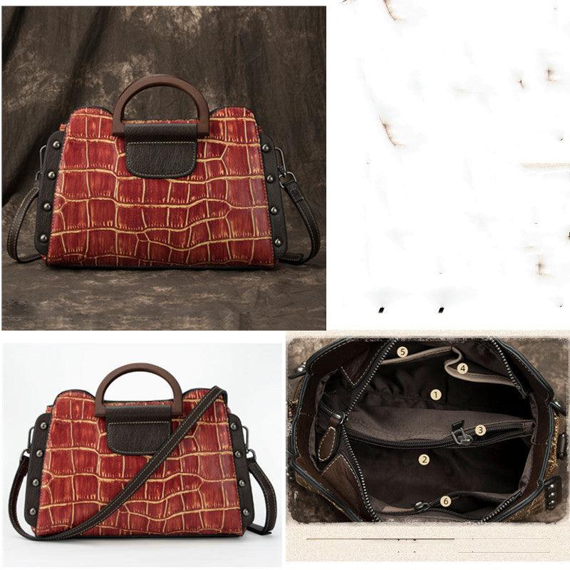 Tail Goods Leather Handbags Handbags Clearance Processing The First Layer Of Leather Diagonal Hand Bag Shoulder Bag - melvincucci
